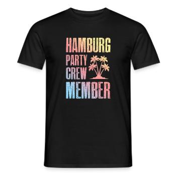 Hamburg Party Crew - Männer T-Shirt - Schwarz - Vorne - AI Model Male 178 light (178cm)