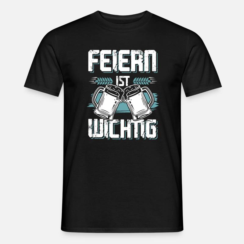 feiern bier - Männer T-Shirt - Schwarz