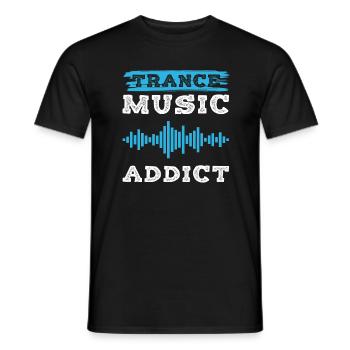 trance süchtig - Männer T-Shirt - Schwarz - Vorne - AI Model Male 178 light (178cm)