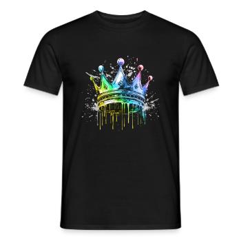 Crown Symbol Colorful King - Men's T-Shirt - black - Front - AI Model Male 178 light (178cm)