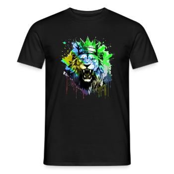 Löwe Krone Symbol Portait - Männer T-Shirt - Schwarz - Vorne - AI Model Male 178 light (178cm)