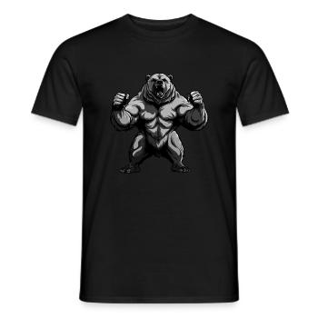 Ours Grizzly Musculation Muscles - T-shirt homme - noir - Devant - AI Model Male 178 light (178cm)