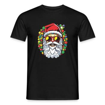 Santa Claus Colorful Santa Christmas - Men's T-Shirt - black - Front - AI Model Male 178 light (178cm)