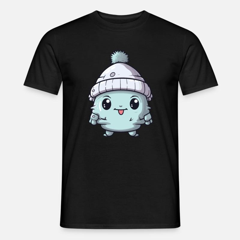 Eskimo Erkältung Comic Winter - Männer T-Shirt - Schwarz