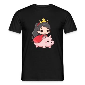 Princess Pig Fairy Tale - Men's T-Shirt - black - Front - AI Model Male 178 light (178cm)