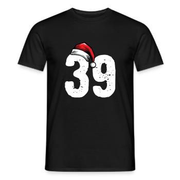 39 Number Christmas - Men's T-Shirt - black - Front - AI Model Male 178 light (178cm)