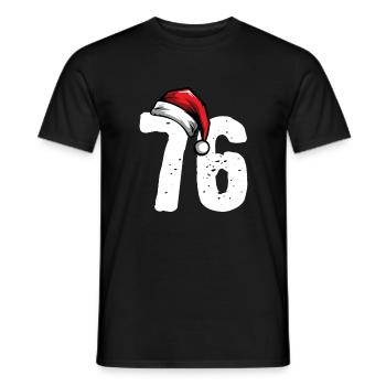 76 Number Christmas - Men's T-Shirt - black - Front - AI Model Male 178 light (178cm)