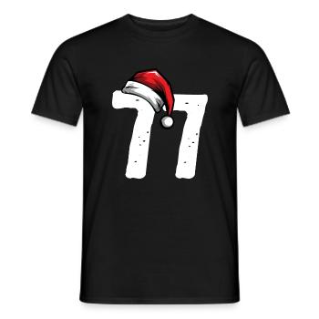 77 Zahl Weihnachten - Männer T-Shirt - Schwarz - Vorne - AI Model Male 178 light (178cm)