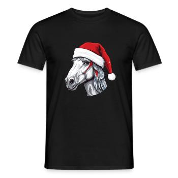 Tête de cheval Noël Noël - T-shirt homme - noir - Devant - AI Model Male 178 light (178cm)