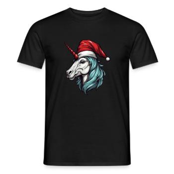 Unicorn Head Christmas Christmas - Men's T-Shirt - black - Front - AI Model Male 178 light (178cm)