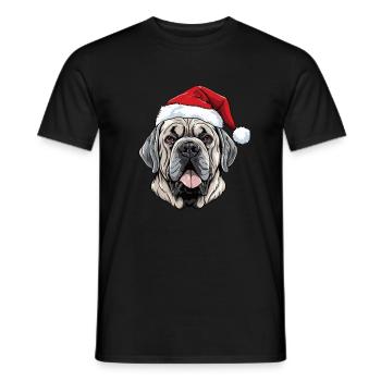 Mastiff Dog Head Christmas Christmas - Men's T-Shirt - black - Front - AI Model Male 178 light (178cm)