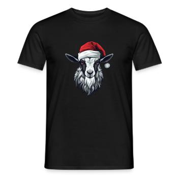Goat Christmas Animal Head - Men's T-Shirt - black - Front - AI Model Male 178 light (178cm)