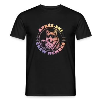 Wolf Apres Ski Team Spruch Bunt - Männer T-Shirt - Schwarz - Vorne - AI Model Male 178 light (178cm)