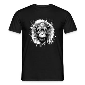 Monkey Head Portrait Animal - Men's T-Shirt - black - Front - AI Model Male 178 light (178cm)