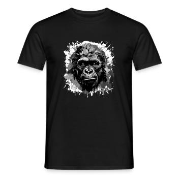 Gorilla Head Portrait Animal - Men's T-Shirt - black - Front - AI Model Male 178 light (178cm)
