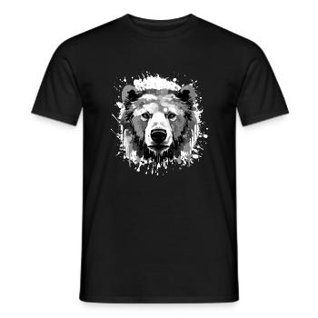 Polar Bear Head Portrait Animal Polar Bear - Men's T-Shirt - black - Front - AI Model Male 178 light (178cm)