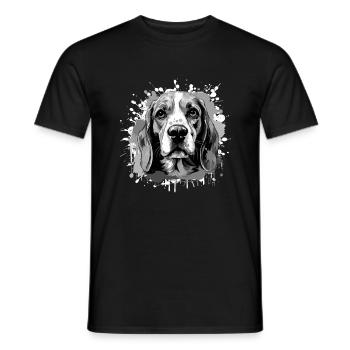 Beagle Dog Head Portrait Animal - Men's T-Shirt - black - Front - AI Model Male 178 light (178cm)