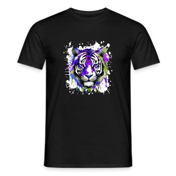 Tiger Head Portrait Colorful - Men's T-Shirt - black - Front - AI Model Male 178 light (178cm)