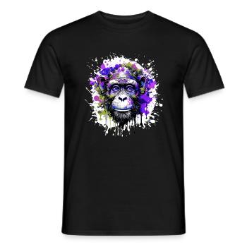 Monkey Head Portrait Colorful - Men's T-Shirt - black - Front - AI Model Male 178 light (178cm)