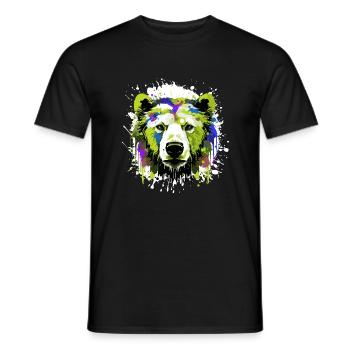 Polar Bear Head Portrait Animal Polar Bear Colorful - Men's T-Shirt - black - Front - AI Model Male 178 light (178cm)