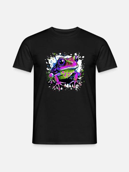 Frosch Bunt - Männer T-Shirt - Schwarz