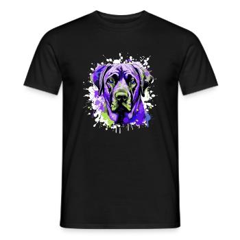 Kangal Hund Kopf Porträt Bunt - Männer T-Shirt - Schwarz - Vorne - AI Model Male 178 light (178cm)