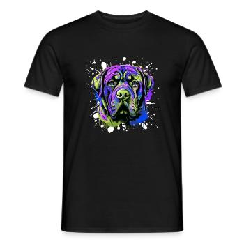 Mastiff Dog Head Portrait Colorful - Men's T-Shirt - black - Front - AI Model Male 178 light (178cm)