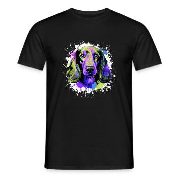 Dachshund Hund Kopf Porträt Dackel Bunt - Männer T-Shirt - Schwarz - Vorne - AI Model Male 178 light (178cm)