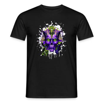 Pharaoh Skull Skeleton Colorful - Men's T-Shirt - black - Front - AI Model Male 178 light (178cm)