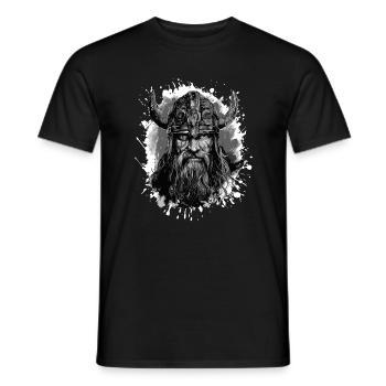 Viking Head Valhalla Warrior - Men's T-Shirt - black - Front - AI Model Male 178 light (178cm)