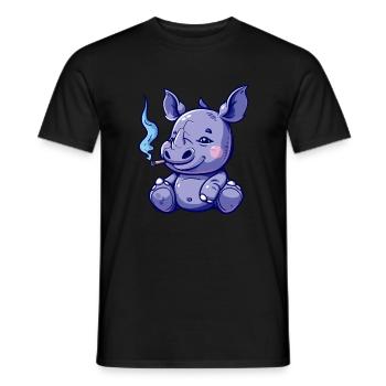 Rhino Smoker Smoke Joint - Men's T-Shirt - black - Front - AI Model Male 178 light (178cm)