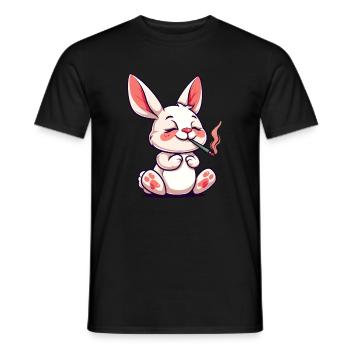 Bunny Smoker Smoke Joint - Men's T-Shirt - black - Front - AI Model Male 178 light (178cm)