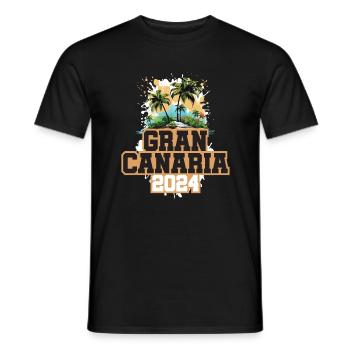 Gran Canaria 2024 Travel Holidays - Men's T-Shirt - black - Front - AI Model Male 178 light (178cm)