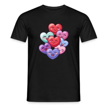 Bunte Herzen Love - Männer T-Shirt - Schwarz - Vorne - AI Model Male 178 light (178cm)