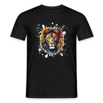 Tête de Lion Pop Art - T-shirt homme - noir - Devant - AI Model Male 178 light (178cm)