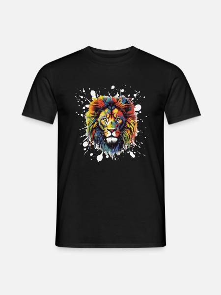 Lion Pop Art Head - Men's T-Shirt - black