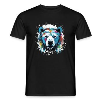 Polar Bear Pop Art Head Polar Bear - Men's T-Shirt - black - Front - AI Model Male 178 light (178cm)