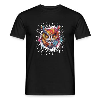 Tête de hibou Pop Art - T-shirt homme - noir - Devant - AI Model Male 178 light (178cm)