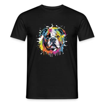 Bouledogue chien Pop Art tête - T-shirt homme - noir - Devant - AI Model Male 178 light (178cm)