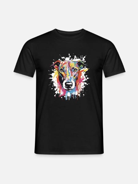 Greyhound Dog Pop Art Head - Men's T-Shirt - black