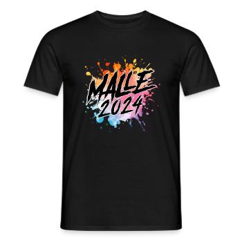 Malle 2024 Bunt - Männer T-Shirt - Schwarz - Vorne - AI Model Male 178 light (178cm)