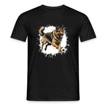 German Shepherd Dog Soccer Sports - Men's T-Shirt - black - Front - AI Model Male 178 light (178cm)