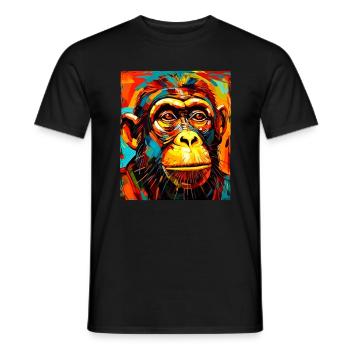 Portrait de singe - T-shirt homme - noir - Devant - AI Model Male 178 light (178cm)