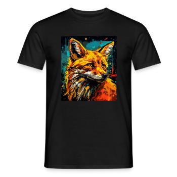 Fuchs Portrait - Männer T-Shirt - Schwarz - Vorne - AI Model Male 178 light (178cm)
