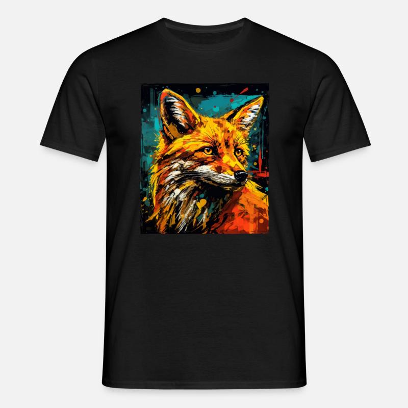 Fuchs Portrait - Männer T-Shirt - Schwarz
