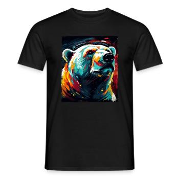 Polar Bear Portrait Polar Bear - Men's T-Shirt - black - Front - AI Model Male 178 light (178cm)