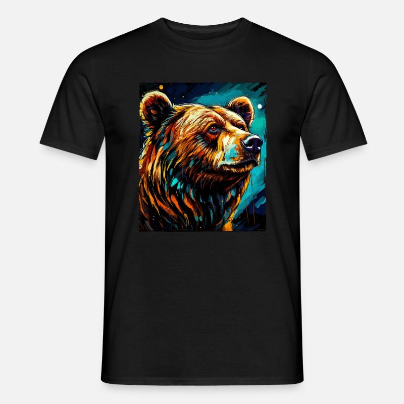 Bär Portrait - Männer T-Shirt - Schwarz