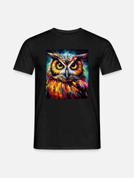 Portrait de hibou - T-shirt homme - noir