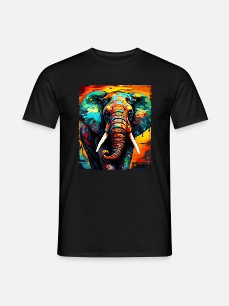 Elephant Portrait - Men's T-Shirt - black