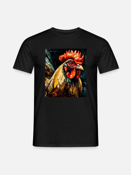 Rooster Portrait - Men's T-Shirt - black